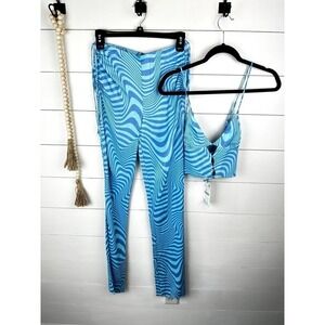 NWT (Minor Flaws) ZARA Swirly print pants and crop top XS/S